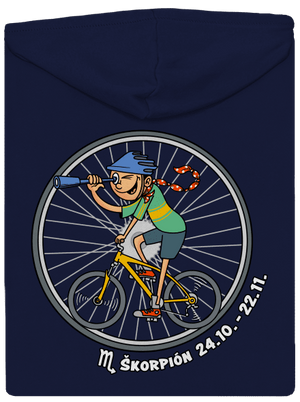 Cyklistický horoskop: Škorpión pánska mikina na zips Navy