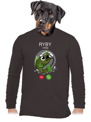 Ryby volají pánske dlhý rukáv Bear Brown