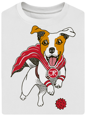 Jack Russell unisex tričko oversized White