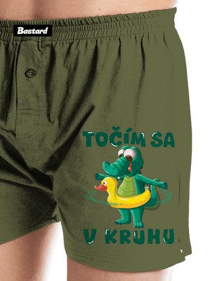 Točím sa v kruhu pánske trenky Khaki