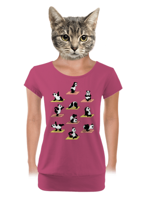 Pandia jóga dámske tričko s lemom Magenta