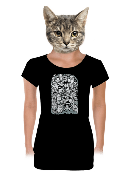 Doodle dámske tričko s lemom Black