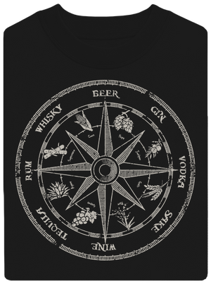 Alkoholický kompas unisex mikina bez kapucne Black