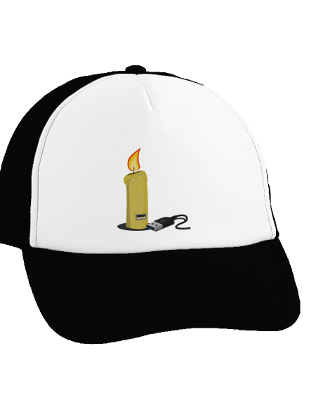 USB sviečka šiltovka truckerka Black cap