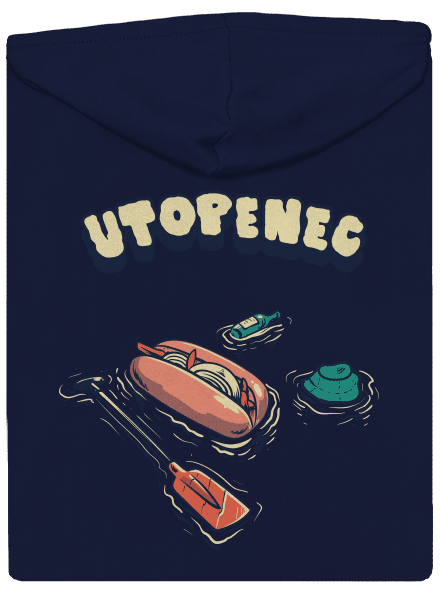 Utopenec pánska mikina na zips Navy