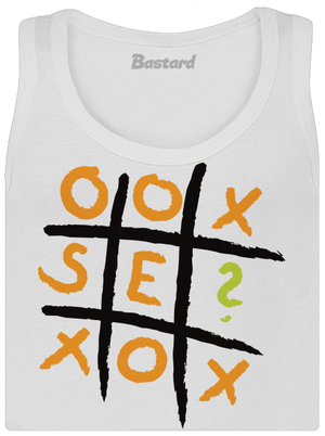 Piškvorky dámske tielko klasické White