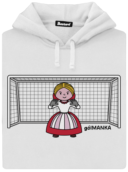 Gólmanka dámska mikina klokanka White