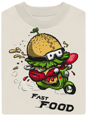 Fast Food unisex mikina bez kapucne Off White