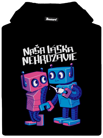 Roboti detská mikina klokanka Black