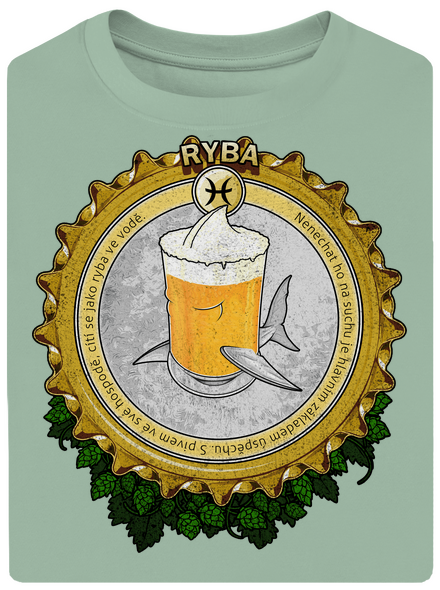 Pivný horoskop: Ryba unisex tričko oversized Sage