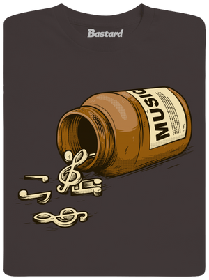 Music Pills pánske dlhý rukáv Bear Brown