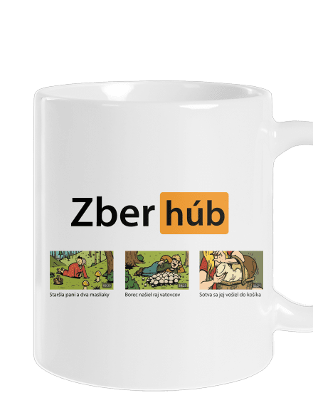 Zber húb klasický hrnček White