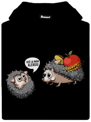 Alergický ježko dámska mikina klokanka Black