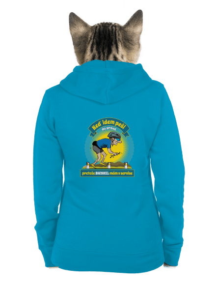 Závislosť na bicykli dámska mikina na zips Blue Atol