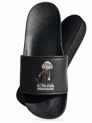 Neklidný bez piva šľapky Black