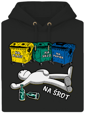 Tříděný odpad unisex mikina premium Dark Black