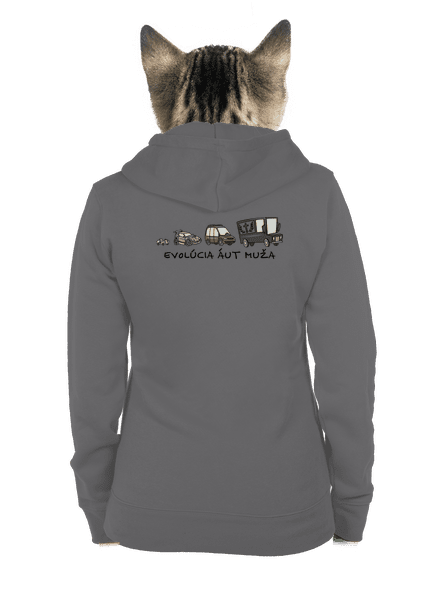 Evolúcia áut muža dámska mikina na zips Steel Gray