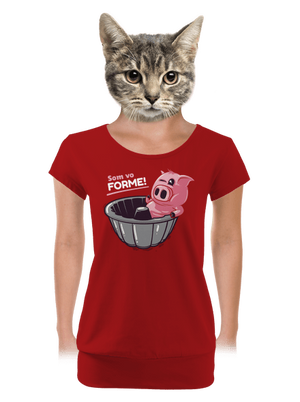 Vo forme dámske tričko s lemom Red Mal