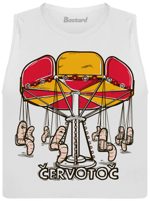 Červotoč dámske tielko voľné White