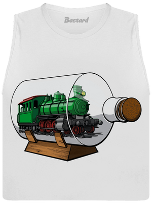 Lokomotíva vo fľaši dámske tielko voľné White