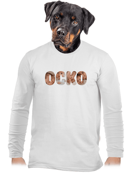 Nápis ocko z vlastných fotiek pánske dlhý rukáv White