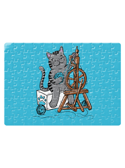 Mačka pradie puzzle White