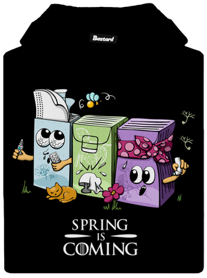 Spring is coming dámska mikina klokanka Black