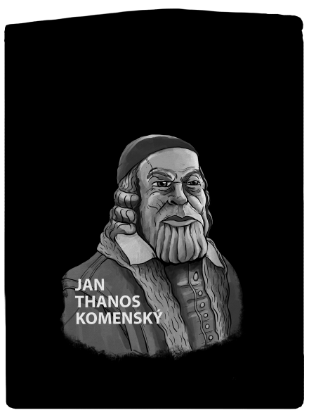 Jan Thanos Komenský pánska mikina na zips Black