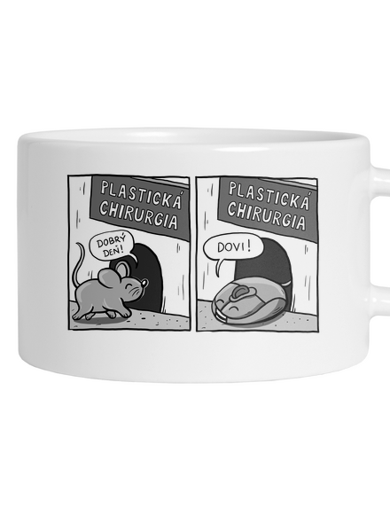 Myš na plastike hrnček makronka White