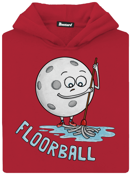 Floorball detská mikina klokanka Fire Red