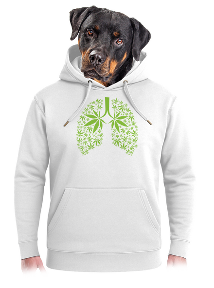 Ganja pľúca unisex mikina premium Snowwhite