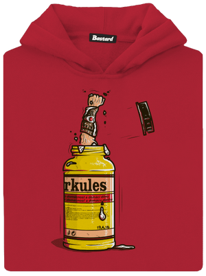 Herkules detská mikina klokanka Fire Red