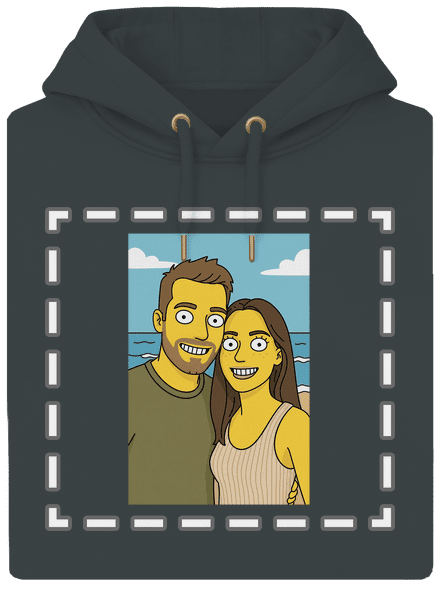 Simpsonovi z vlastnej fotky unisex mikina premium Charcoal
