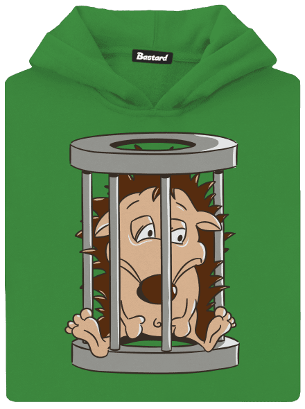 Jažeček v klietke detská mikina klokanka Kelly Green AWD