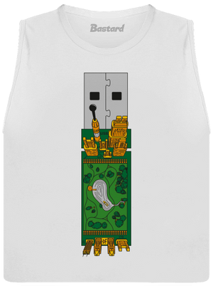 USB city dámske tielko voľné White