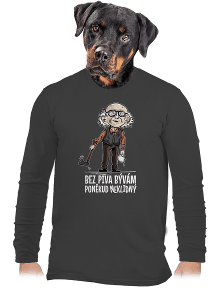 Neklidný bez piva pánske dlhý rukáv Dark Grey