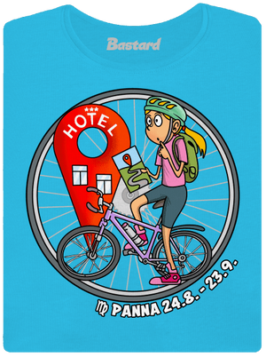 Cyklistický horoskop: Panna dámske tričko s lemom Blue Atol