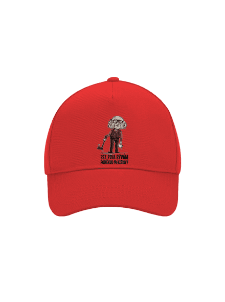 Neklidný bez piva šiltovka baseballka Classic Red