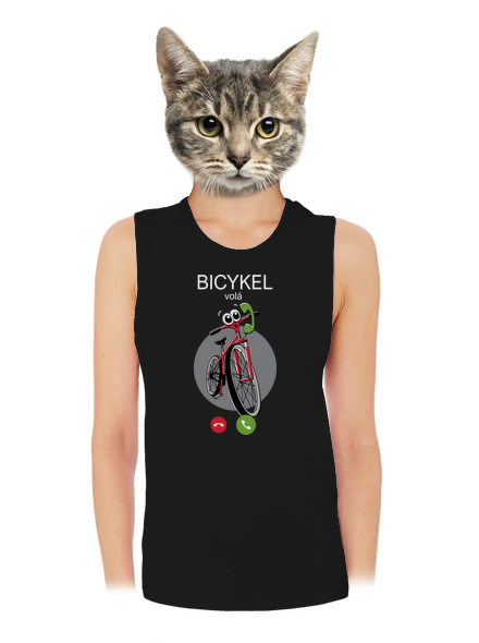Bicykel volá dámske tielko voľné Black
