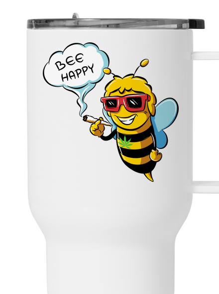 Bee happy termohrnček White