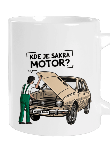 Kde je motor? veľký hrnček White