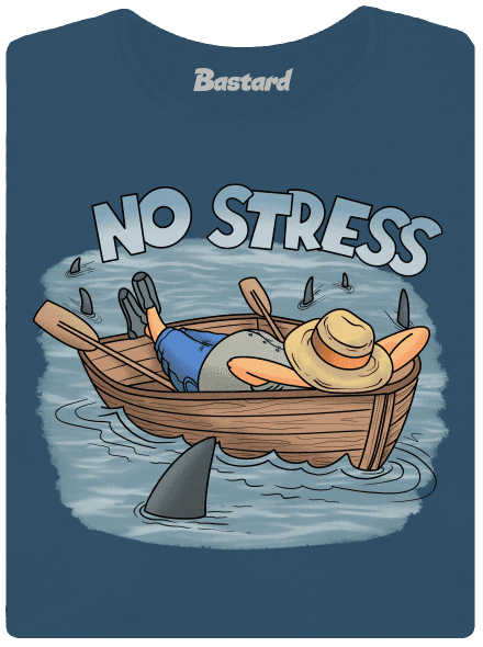 No stress dámske tričko prémium Petrol Blue
