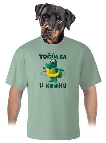 Točím sa v kruhu unisex tričko oversized Sage