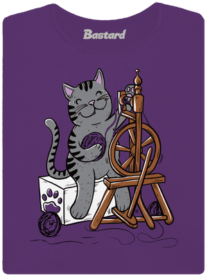 Mačka pradie dámske tričko prémium Purple