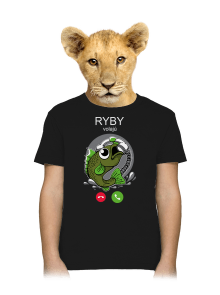 Ryby volají detské tričko Black