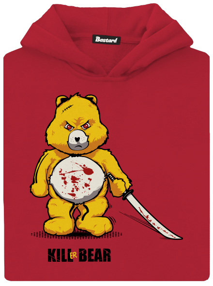 Killer bear detská mikina klokanka Fire Red
