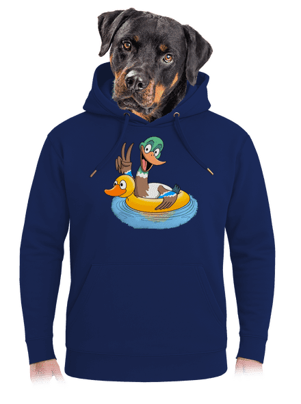 Káčer neplavec unisex mikina premium Navy