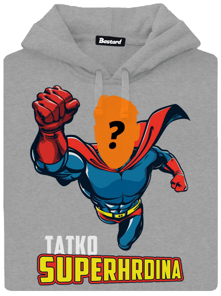 Tatko superhrdina pánska mikina klokanka Light Melange