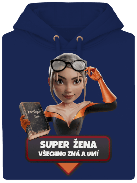 Super mama unisex mikina premium Navy