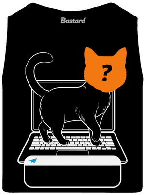 Mačka na klávesnici pánske tielko Black